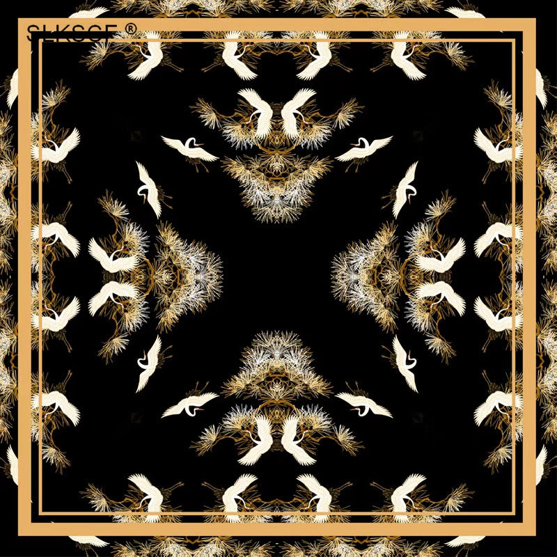 Crane-print styling scarf
