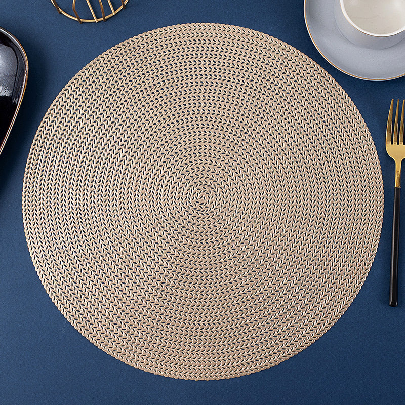 Woven-look round placemat