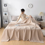 Waffle-texture throw