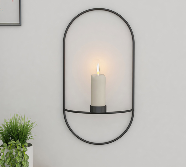 Geometric metal candle holder