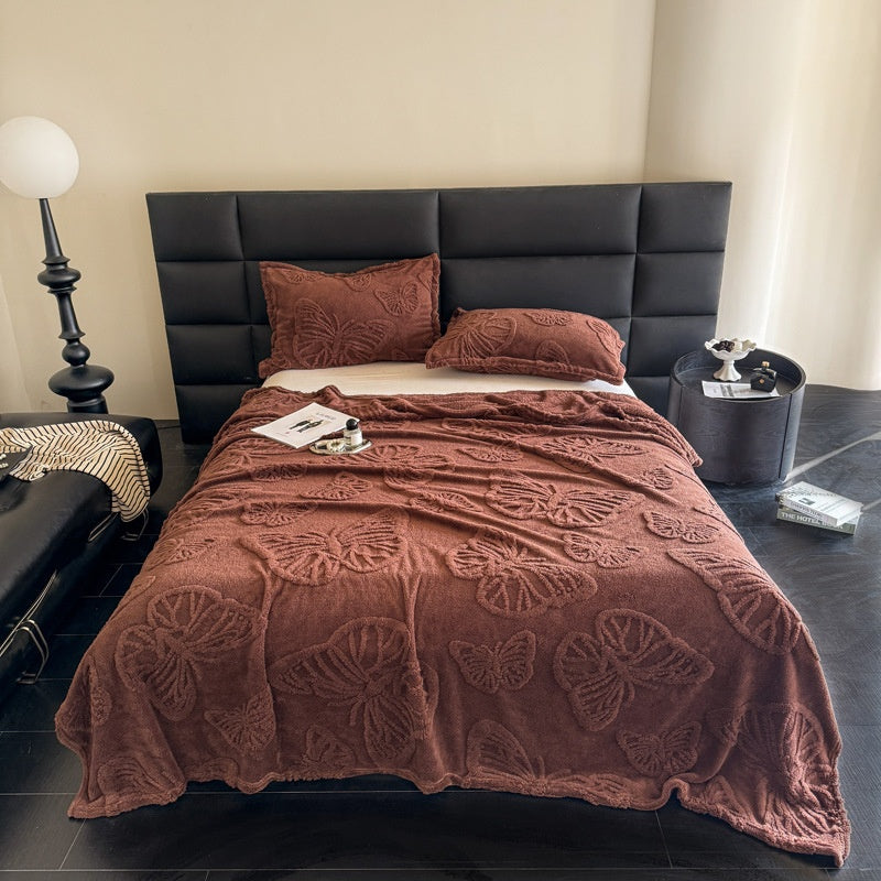 Butterfly-weave throw