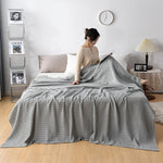 Waffle-texture throw