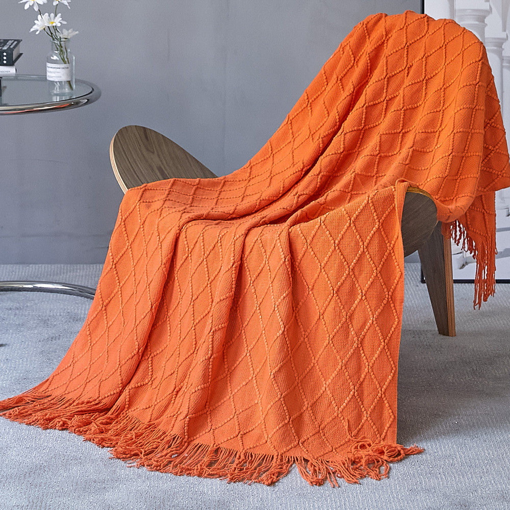 Soft-knit sofa throw