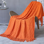 Soft-knit sofa throw