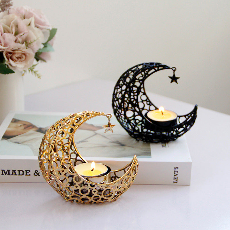 Moon & star candle holder