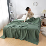 Waffle-texture throw