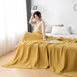 Waffle-texture throw