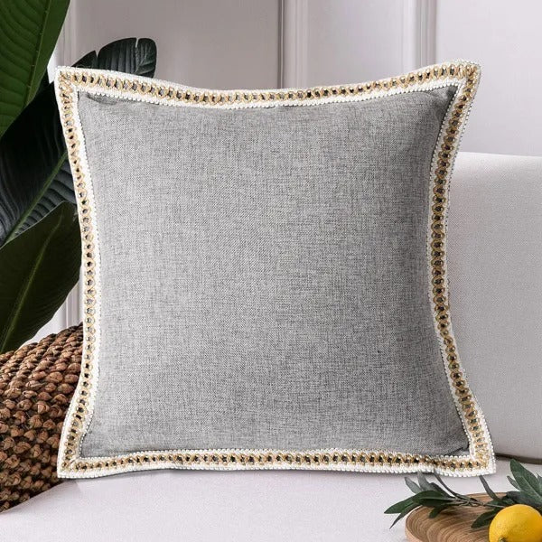 Linen-edge cushion covers · Set of 2