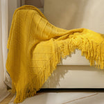 Soft-knit sofa throw