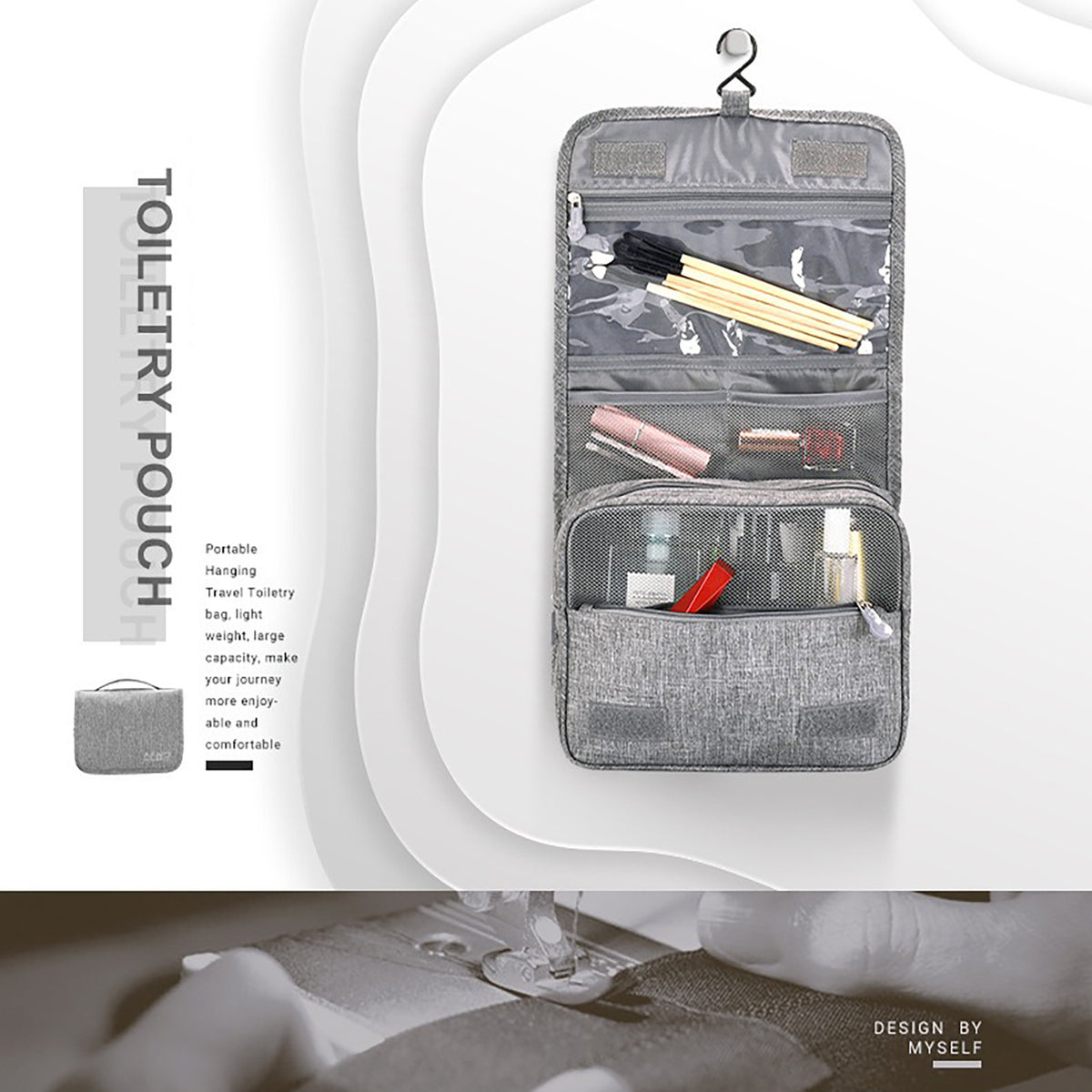 Hanging toiletry bag